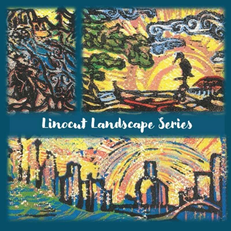 13 Linocut Landscape Series